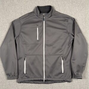 Peter Millar Crown Comfort Hybrid Jacket Mens Medium Gray Golf Full Zip Stretch